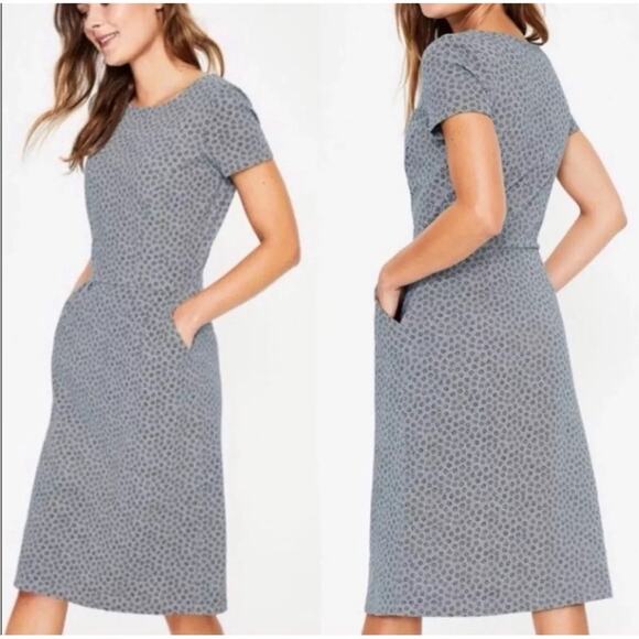 Boden Pheobe Dress in Blue Grey Ditsy Floral Print Size 4 - Picture 1 of 7